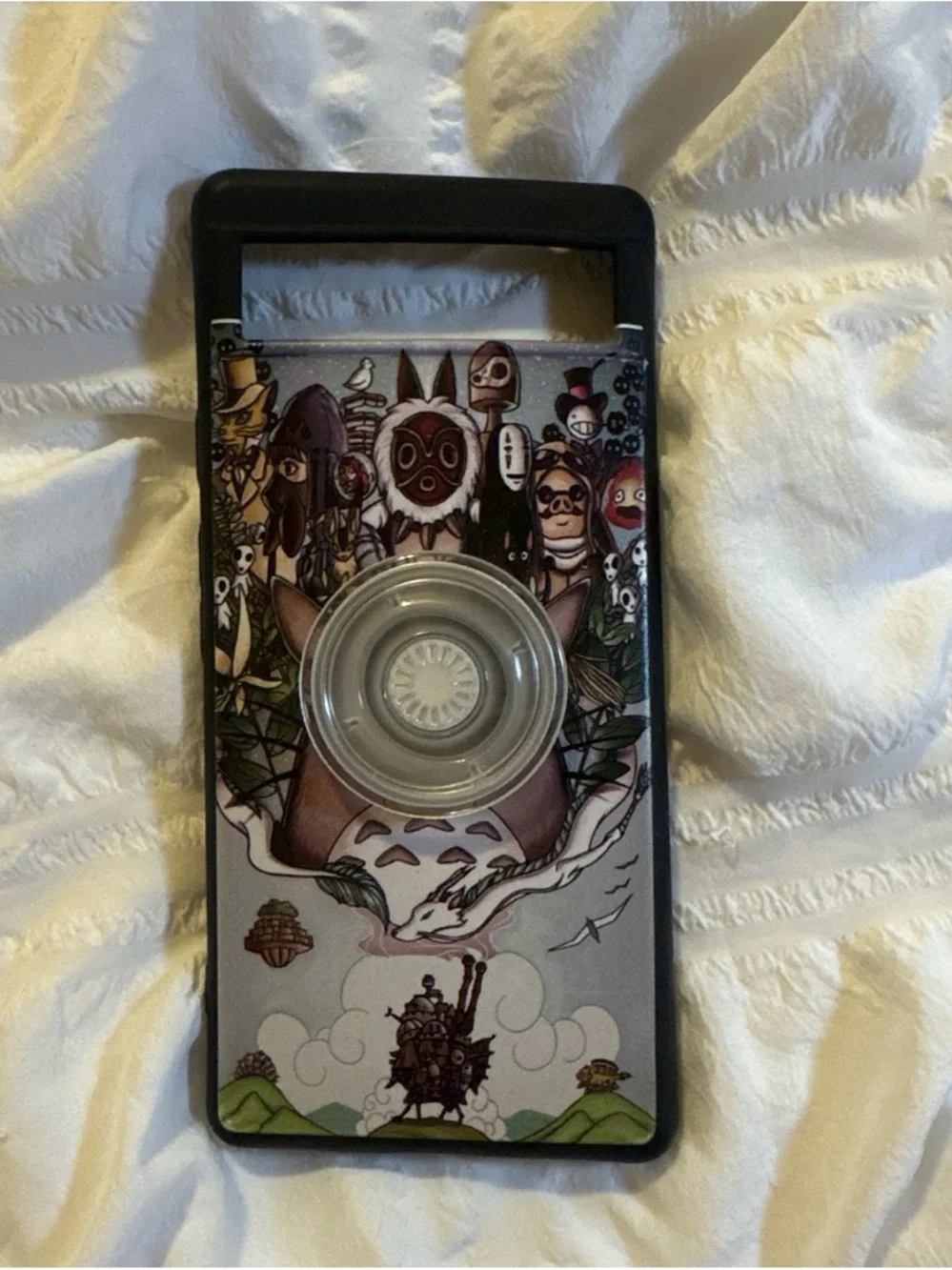 Google Pixel 3a Studio Ghibli Collage Phone Case with pop socket - Multicolor